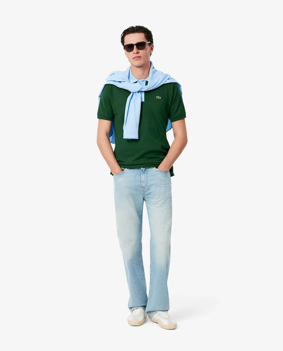 LACOSTE Classic Fit Contrast Collar L.12.12 Polo Shirt Green LACOSTE Classic Fit Contrast Collar L.12.12 Polo Shirt Green
