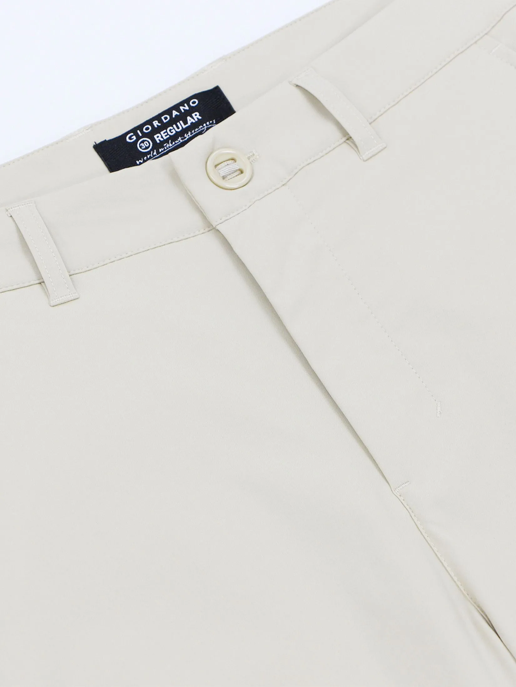 GIORDANO Men's Regular Stretch Khaki Pants Creamware khaki GIORDANO Men's Regular Stretch Khaki Pants Creamware khaki