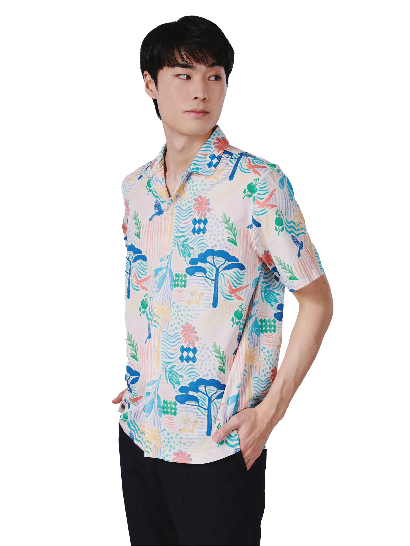 JOHN HENRY Men s Short Sleeves Hawaii Shirts (Relaxed Fit) SONGKRAN FESTIVAL Beige JOHN HENRY Men s Short Sleeves Hawaii Shirts (Relaxed Fit) SONGKRAN FESTIVAL Beige