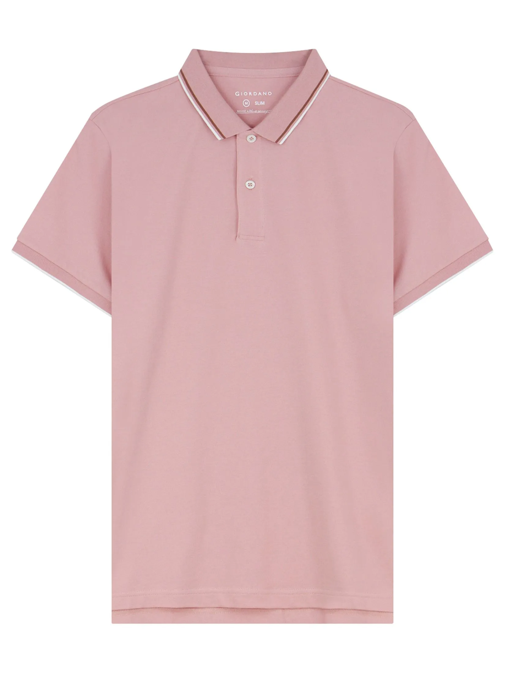 GIORDANO Men's Slim Cotton Lycra Polo Rose tan GIORDANO Men's Slim Cotton Lycra Polo Rose tan