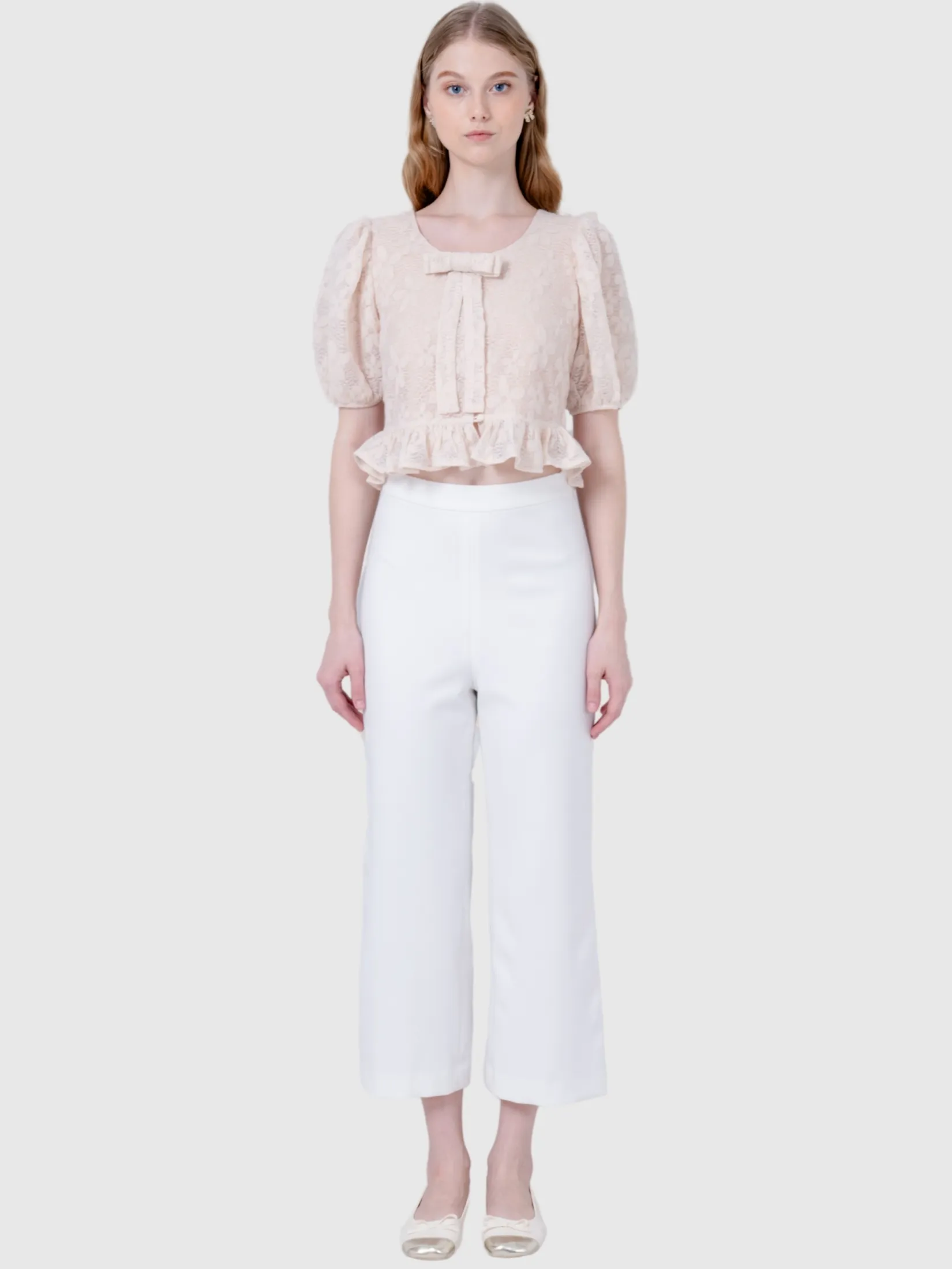 AMILA Women Pants Trousers Suiting Spendex Off White AMILA Women Pants Trousers Suiting Spendex Off White