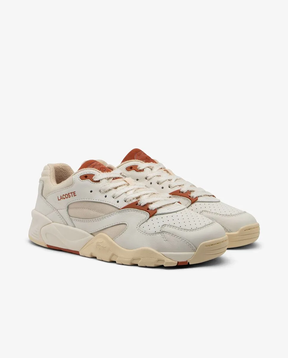 LACOSTE Men’s Game Trainer Leather Sneakers Beige LACOSTE Men’s Game Trainer Leather Sneakers Beige