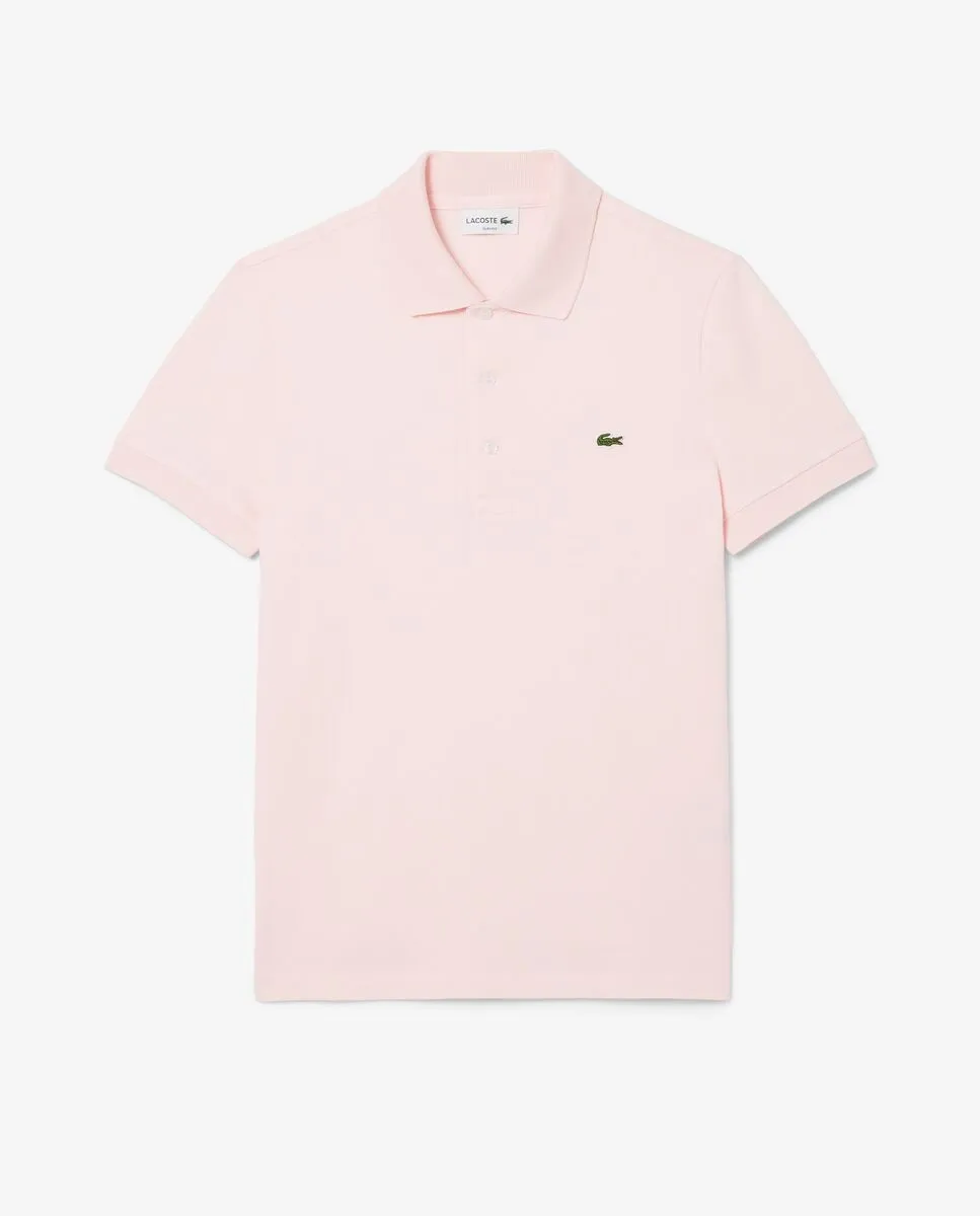 LACOSTE Slim Fit Stretch Mini Piqu  Polo Shirt Pink LACOSTE Slim Fit Stretch Mini Piqu  Polo Shirt Pink