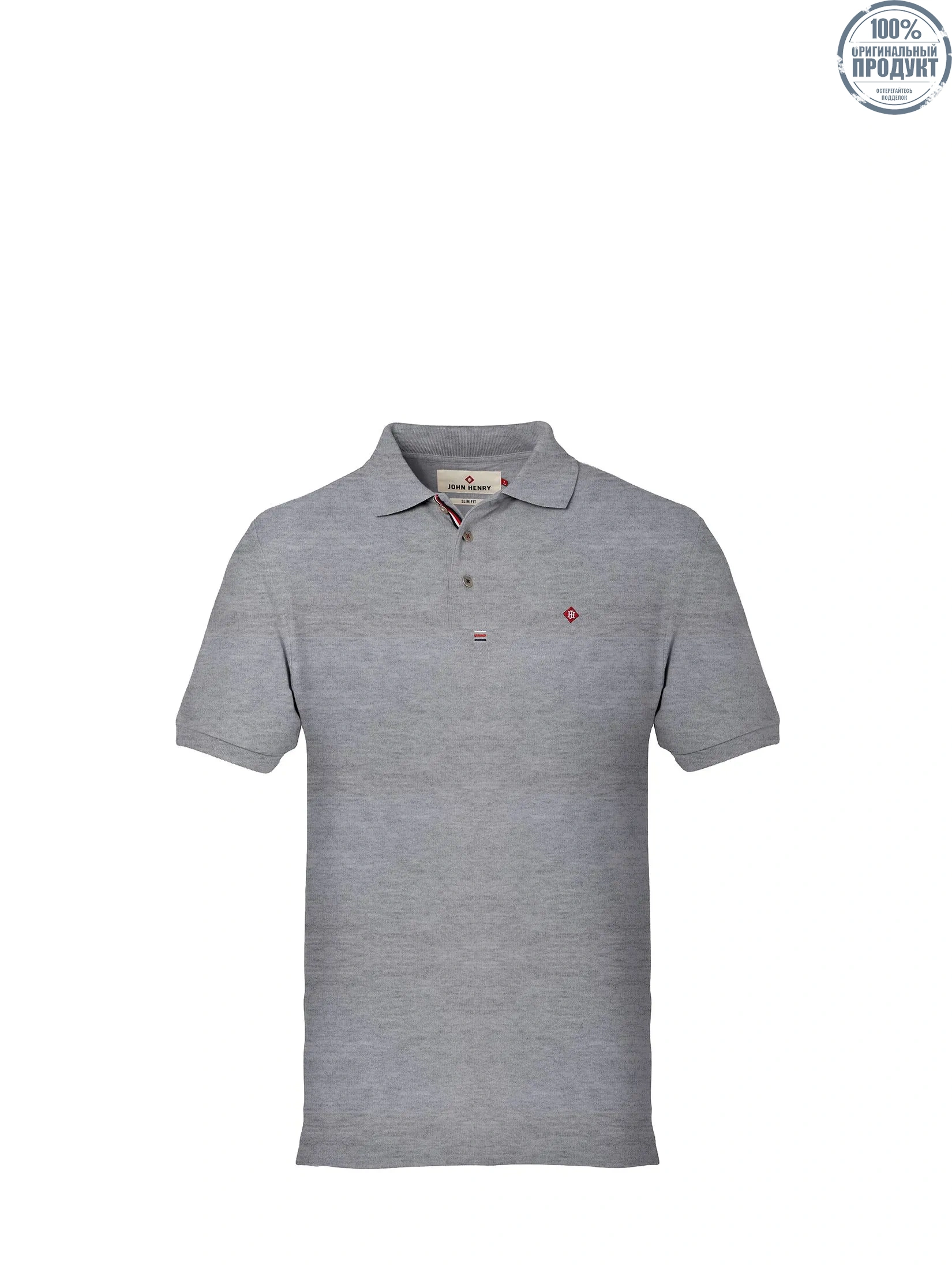JOHN HENRY Men's Polo (Slim Fit) ESSENTIALS Grey JOHN HENRY Men's Polo (Slim Fit) ESSENTIALS Grey