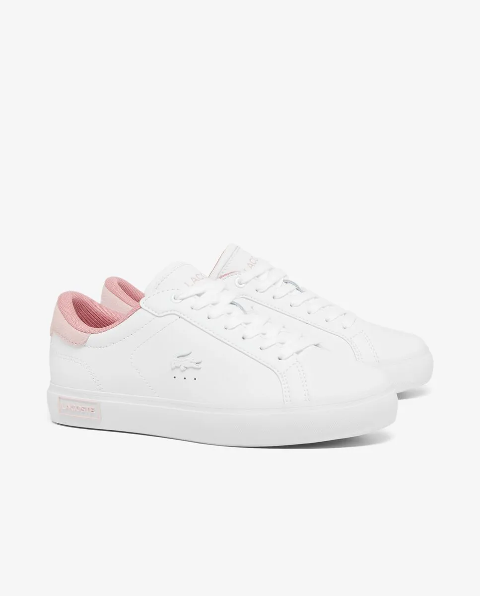 LACOSTE Women’s Powercourt Leather Sneakers White LACOSTE Women’s Powercourt Leather Sneakers White