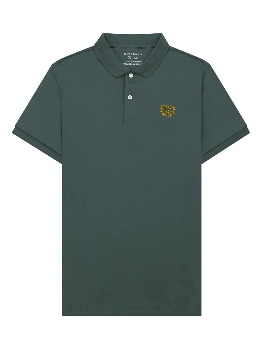 GIORDANO Men's Liquid Touch Polo Balsam Green GIORDANO Men's Liquid Touch Polo Balsam Green