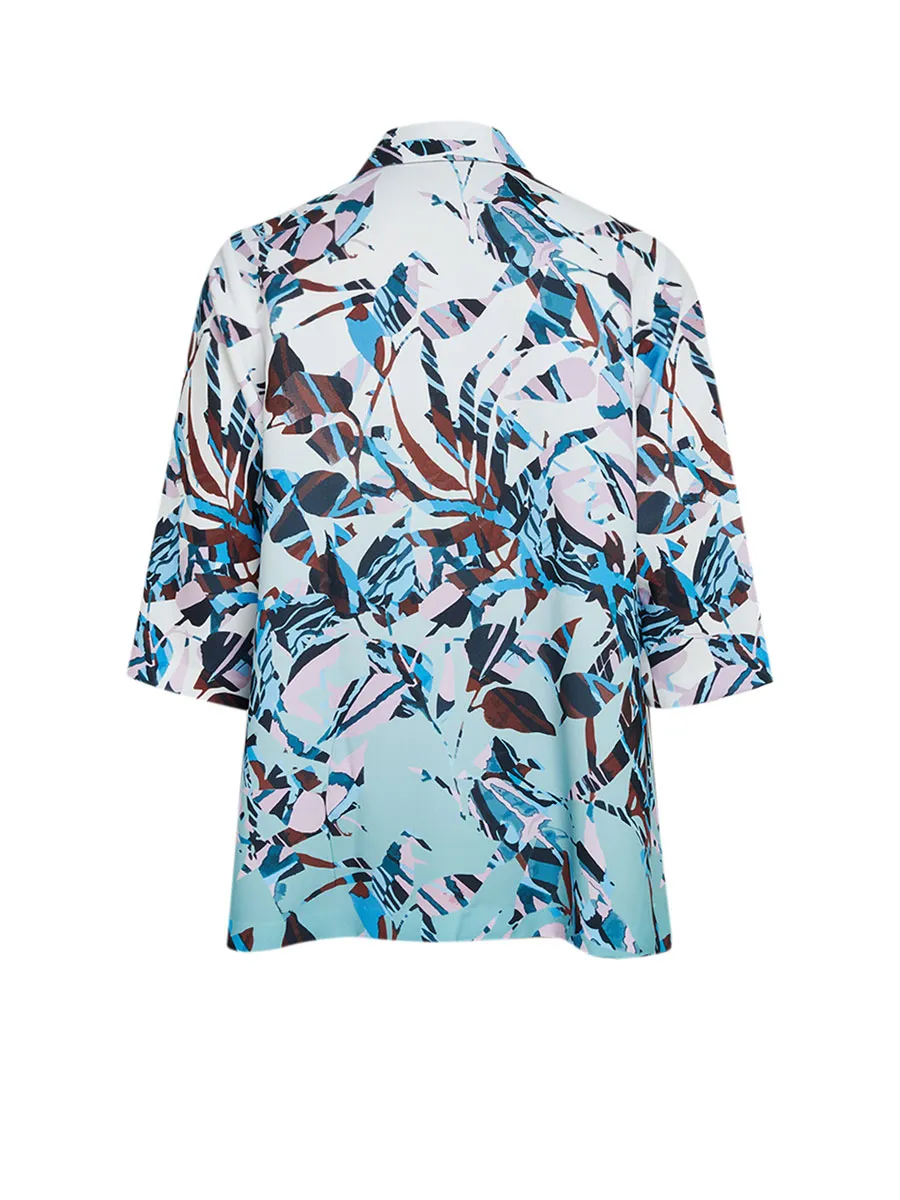 CRUISE BY CHRISTIANA Green Graphic Print Flare Shirt No.CC96F1A6071 CRUISE BY CHRISTIANA Green Graphic Print Flare Shirt No.CC96F1A6071