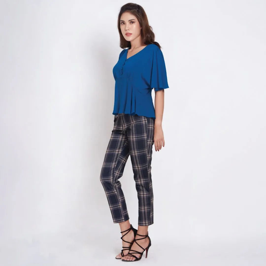 Lady Plus Black Checked Pants L-2018PM-BK Lady Plus Black Checked Pants L-2018PM-BK