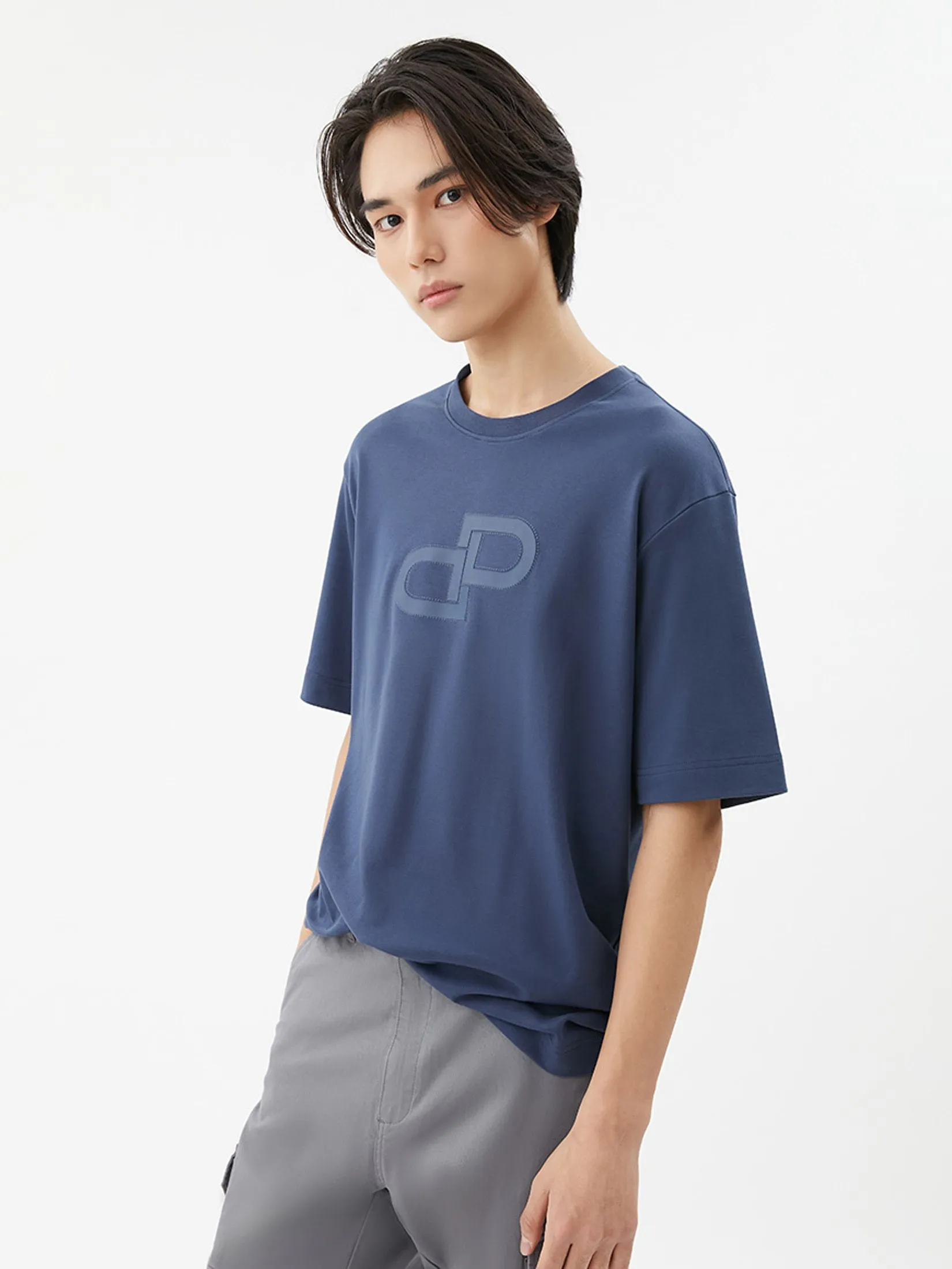 DAPPER DAPPER DP Iconic Embossed T-Shirt Navy DAPPER DAPPER DP Iconic Embossed T-Shirt Navy