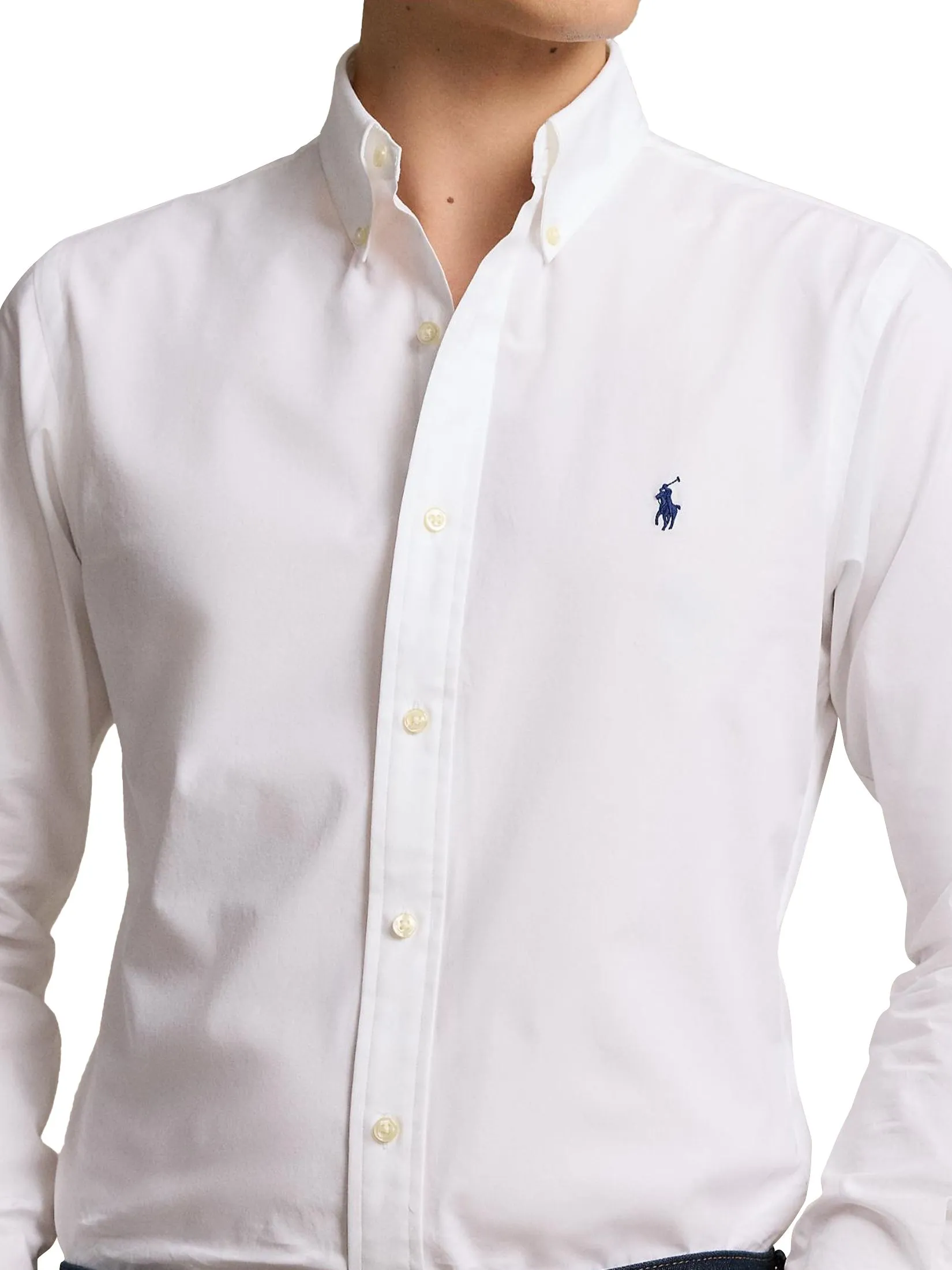 POLO RALPH LAUREN Men Shirt-Custom Fit Stretch Poplin Shirt MNPOWOV16823414-White POLO RALPH LAUREN Men Shirt-Custom Fit Stretch Poplin Shirt MNPOWOV16823414-White
