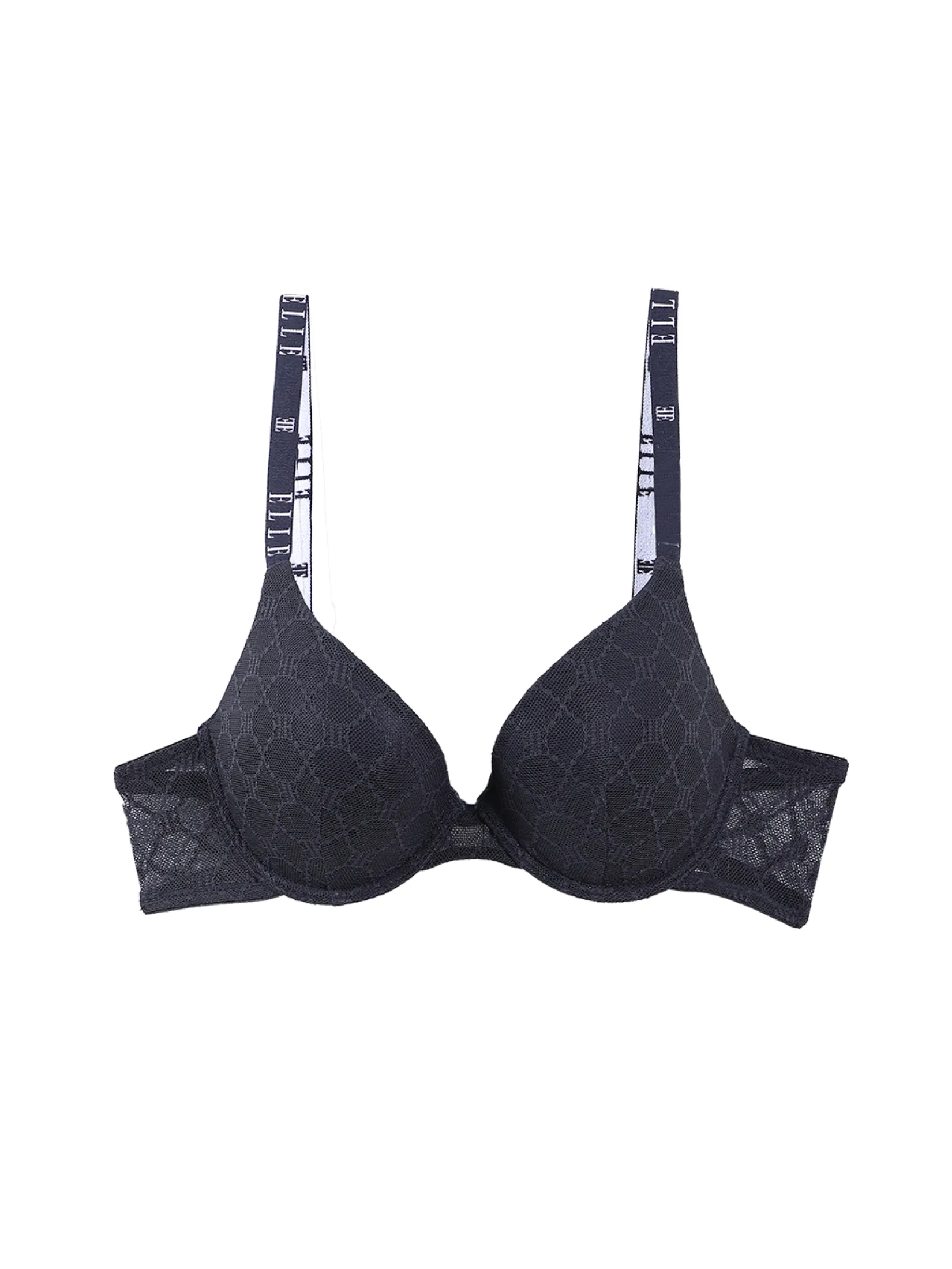 ELLE LINGERIE Women's Moulded Bra lace bra with underwire 3/4 Cup LB8603 - Black ELLE LINGERIE Women's Moulded Bra lace bra with underwire 3/4 Cup LB8603 - Black