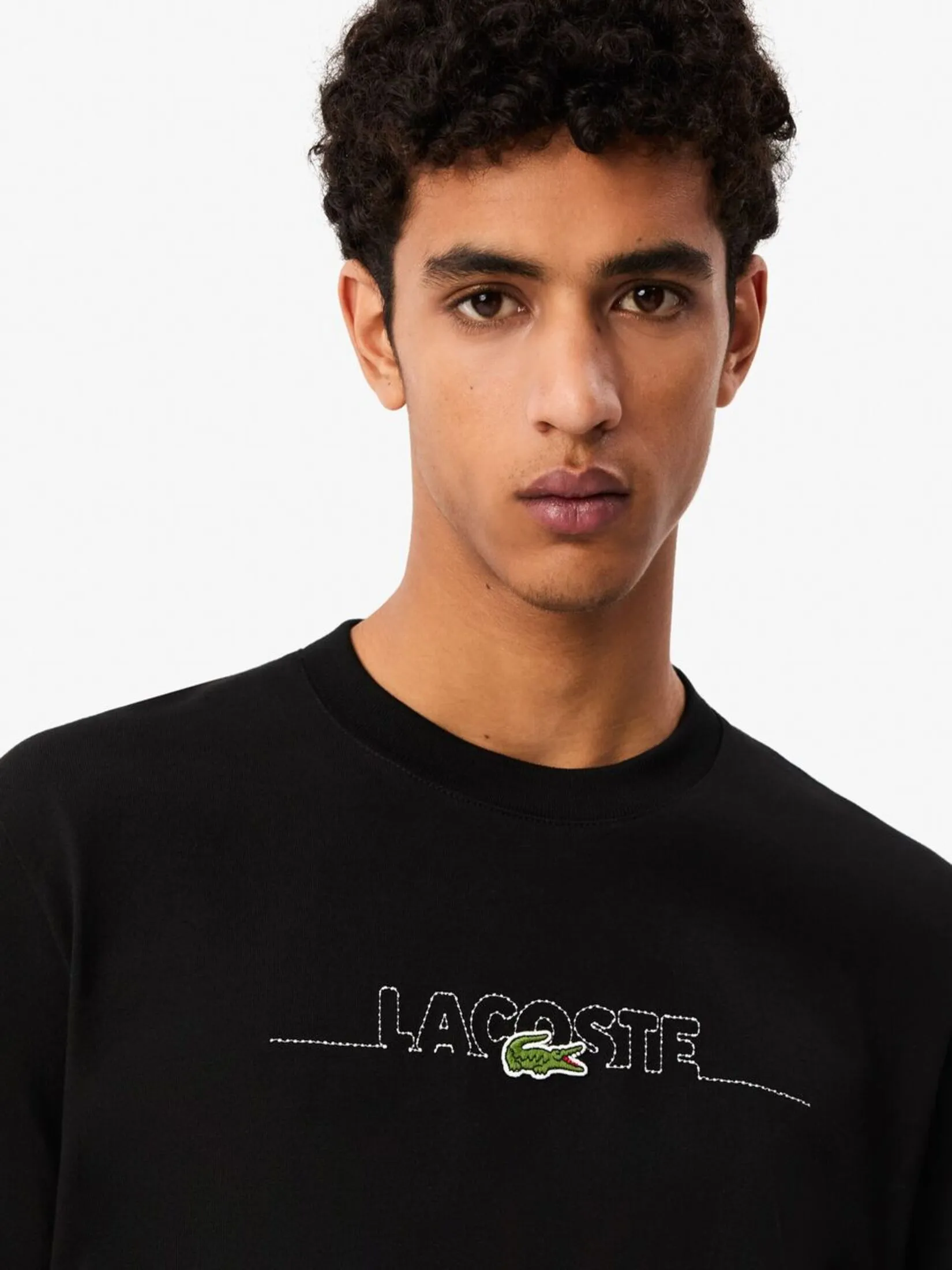 LACOSTE French Made Embroidered T-shirt Black LACOSTE French Made Embroidered T-shirt Black