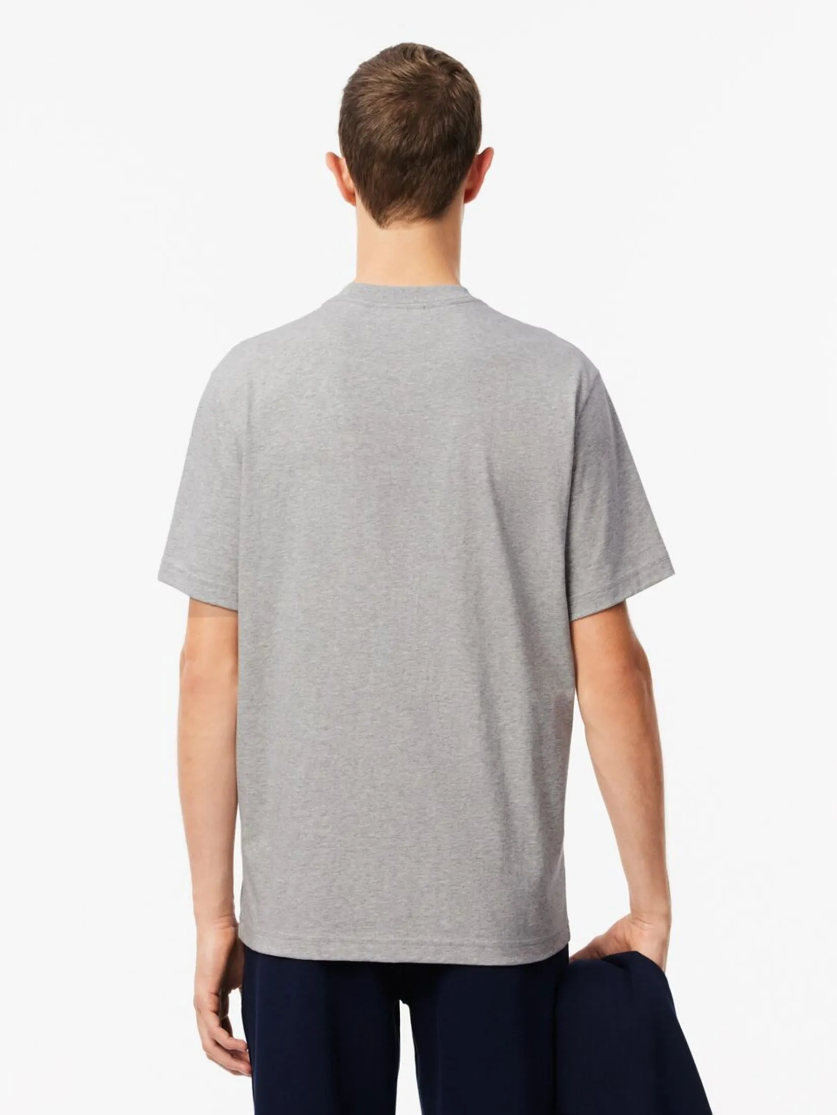 LACOSTE Cotton T-shirt with Breast Pocket Grey LACOSTE Cotton T-shirt with Breast Pocket Grey