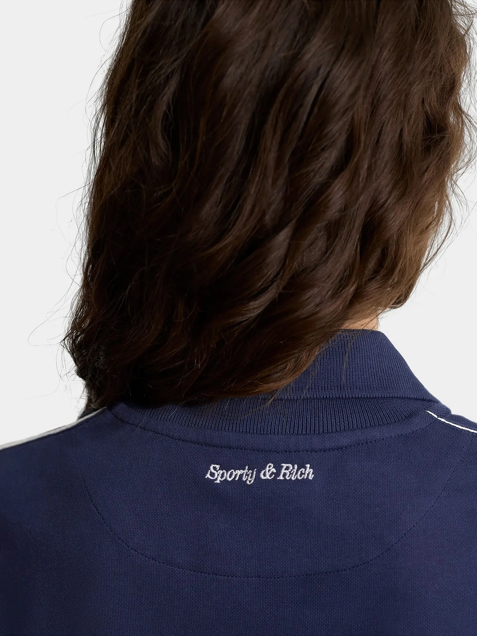 SPORTY & RICH Unisex Polo Eden Crest Embroidered Pique SPORTY & RICH Unisex Polo Eden Crest Embroidered Pique