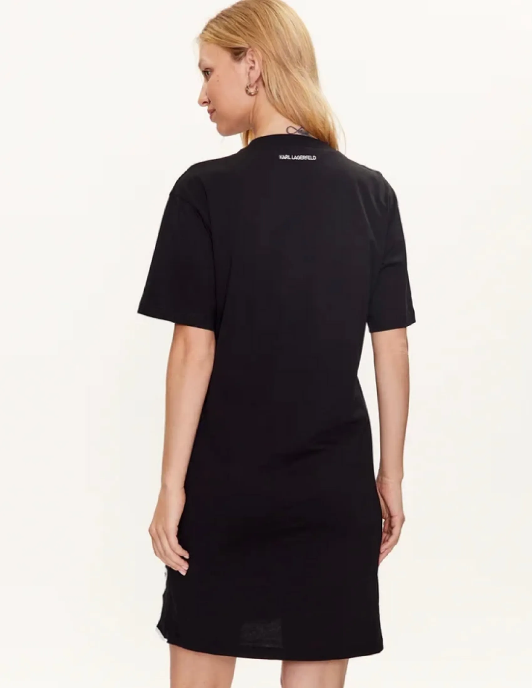 KARL LAGERFELD KARL SIGNATURE HEM WOMEN DRESS BLACK KARL LAGERFELD KARL SIGNATURE HEM WOMEN DRESS BLACK