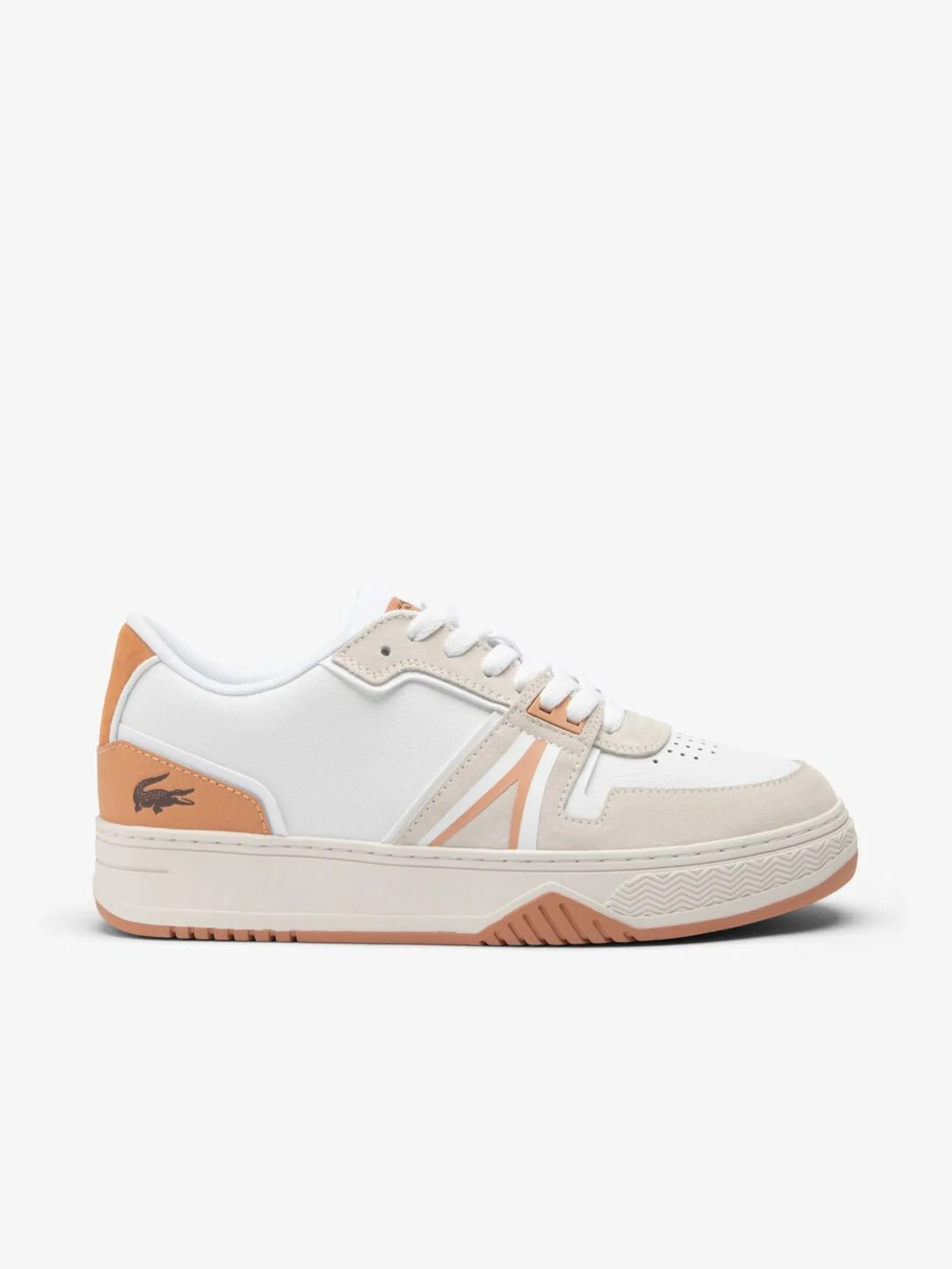 LACOSTE Men’s L001 Sport-Inspired Leather Trainers White LACOSTE Men’s L001 Sport-Inspired Leather Trainers White