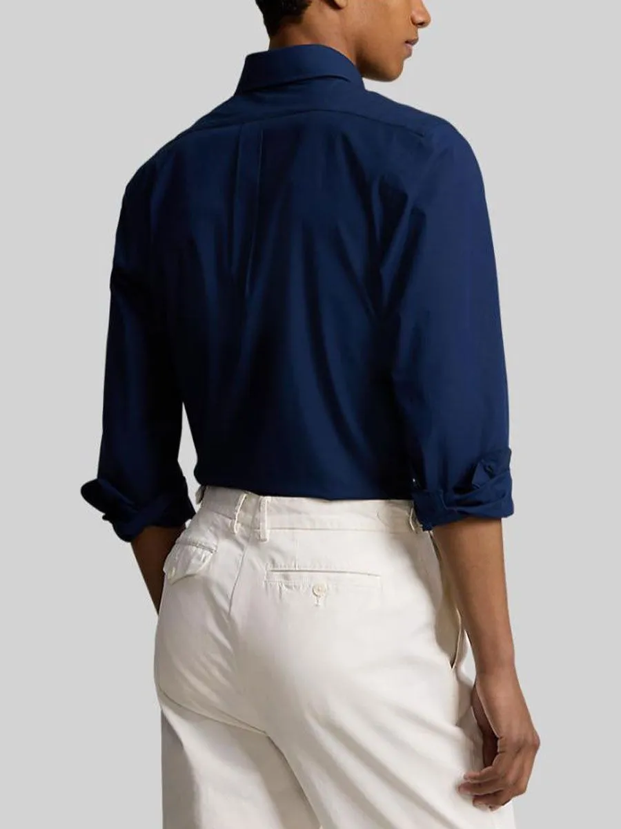 POLO RALPH LAUREN Men Shirt-Custom Fit Stretch Poplin Shirt MNPOWOV16823411-Navy-410 POLO RALPH LAUREN Men Shirt-Custom Fit Stretch Poplin Shirt MNPOWOV16823411-Navy-410