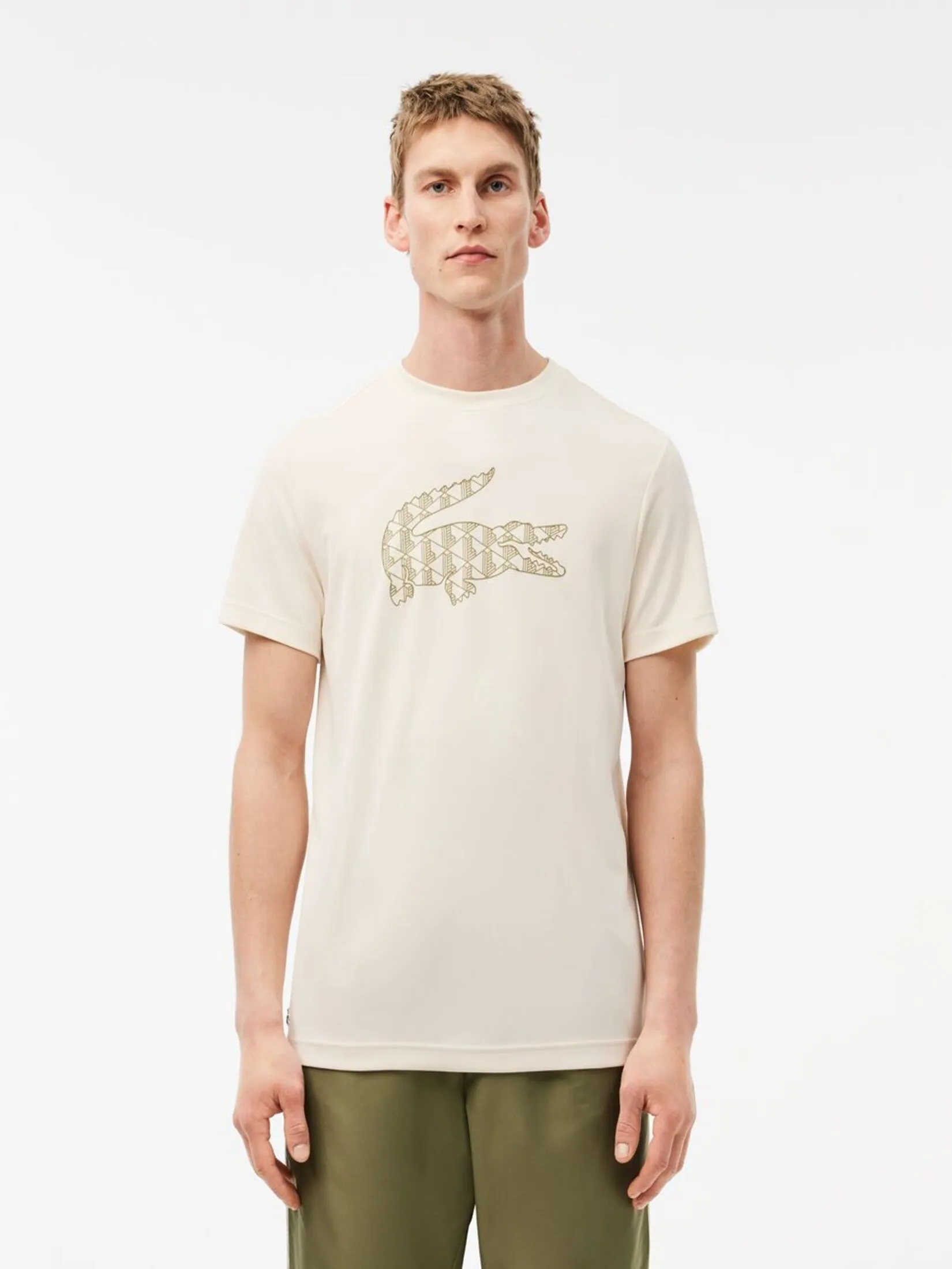 LACOSTE Ultra Dry Piqu  Tennis T-shirt White LACOSTE Ultra Dry Piqu  Tennis T-shirt White