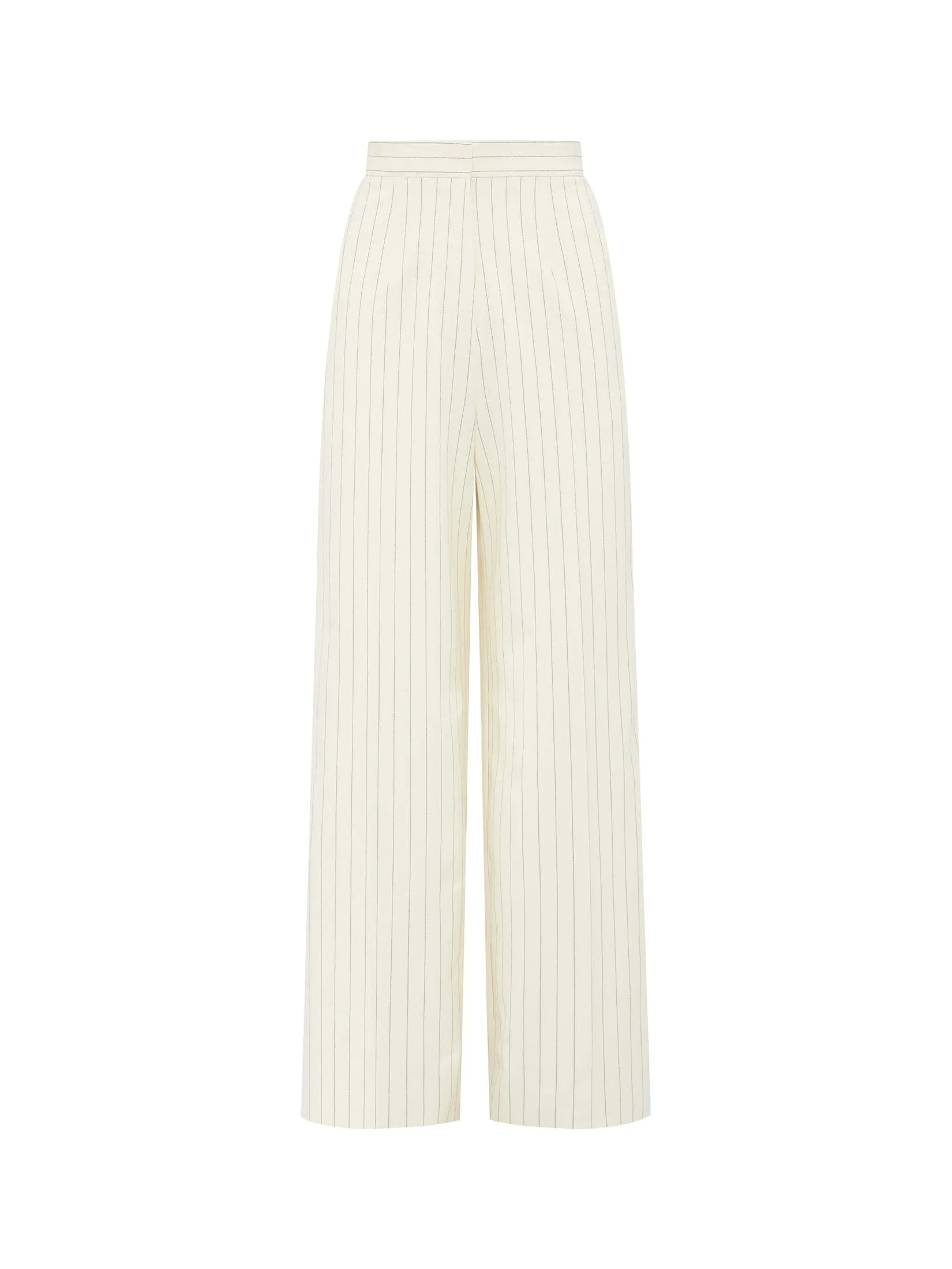 ASAVA (AW24) Pinstriped Button-cuff Women Pants Ivory ASAVA (AW24) Pinstriped Button-cuff Women Pants Ivory