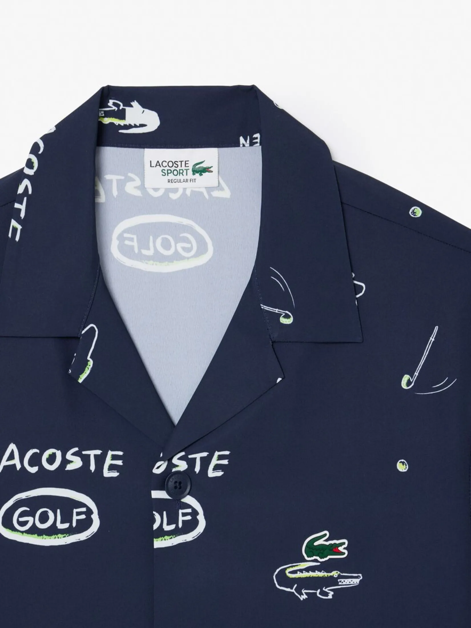 LACOSTE Regular Hawaii Fit UV Protect Golf Shirt Blue LACOSTE Regular Hawaii Fit UV Protect Golf Shirt Blue