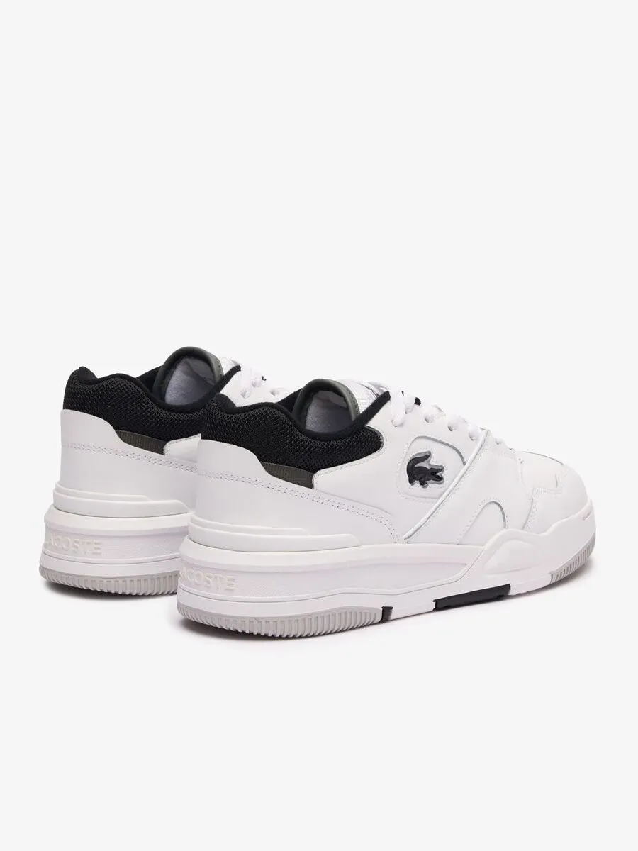 LACOSTE White Women’s Lineshot Contrasted Collar Leather Trainers LACOSTE White Women’s Lineshot Contrasted Collar Leather Trainers