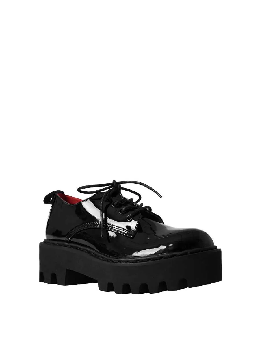 VILLAINS SF YESE Women s Platform Oxfords BLACK PATENT VILLAINS SF YESE Women s Platform Oxfords BLACK PATENT