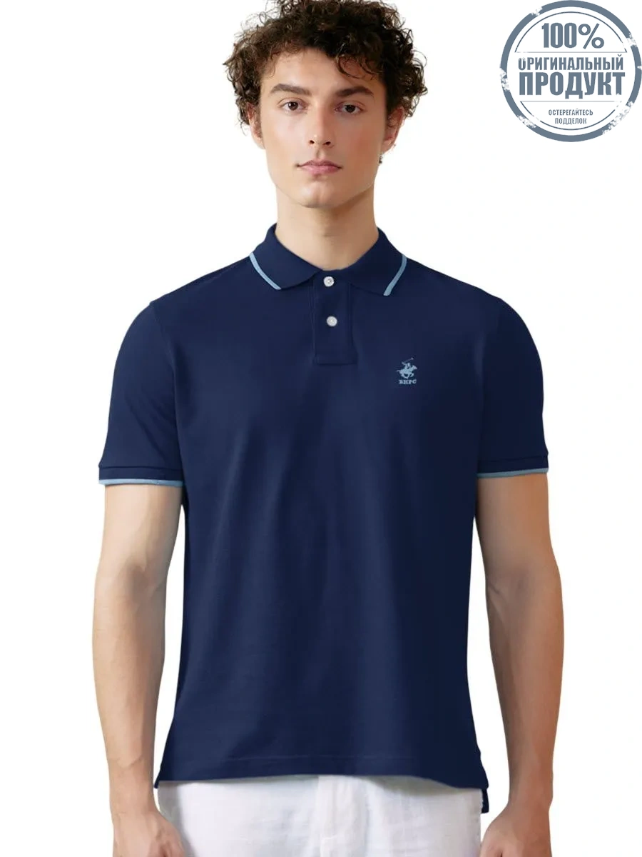BEVERLY HILLS POLO CLUB Dark blue Men Polo Shirts Model BN2A635 BEVERLY HILLS POLO CLUB Dark blue Men Polo Shirts Model BN2A635