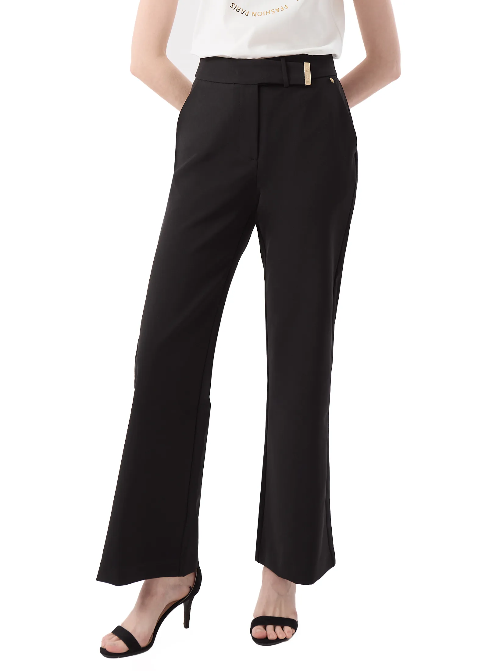 F-FASHION Fit and Flare Trousers Women Black F-FASHION Fit and Flare Trousers Women Black