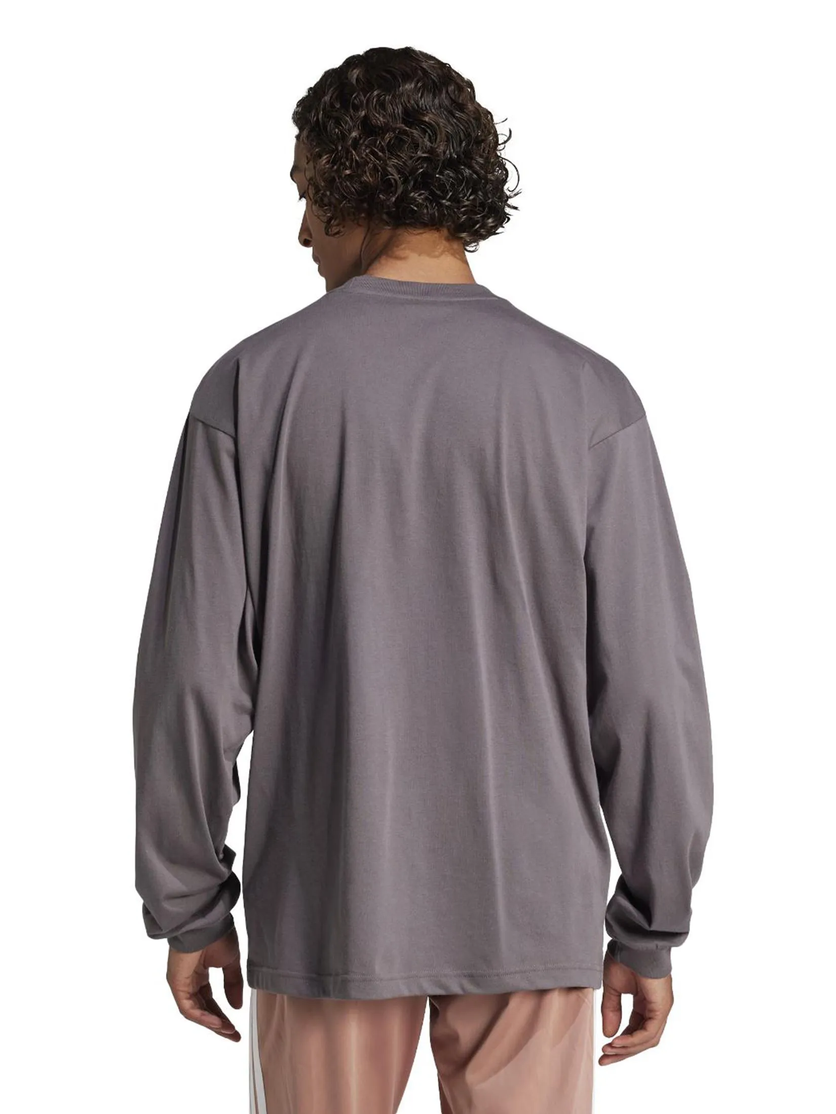 ADIDAS Men Top Long-Sleeve Essentials Big Logo Single Jersey Grey Strata / Black ADIDAS Men Top Long-Sleeve Essentials Big Logo Single Jersey Grey Strata / Black