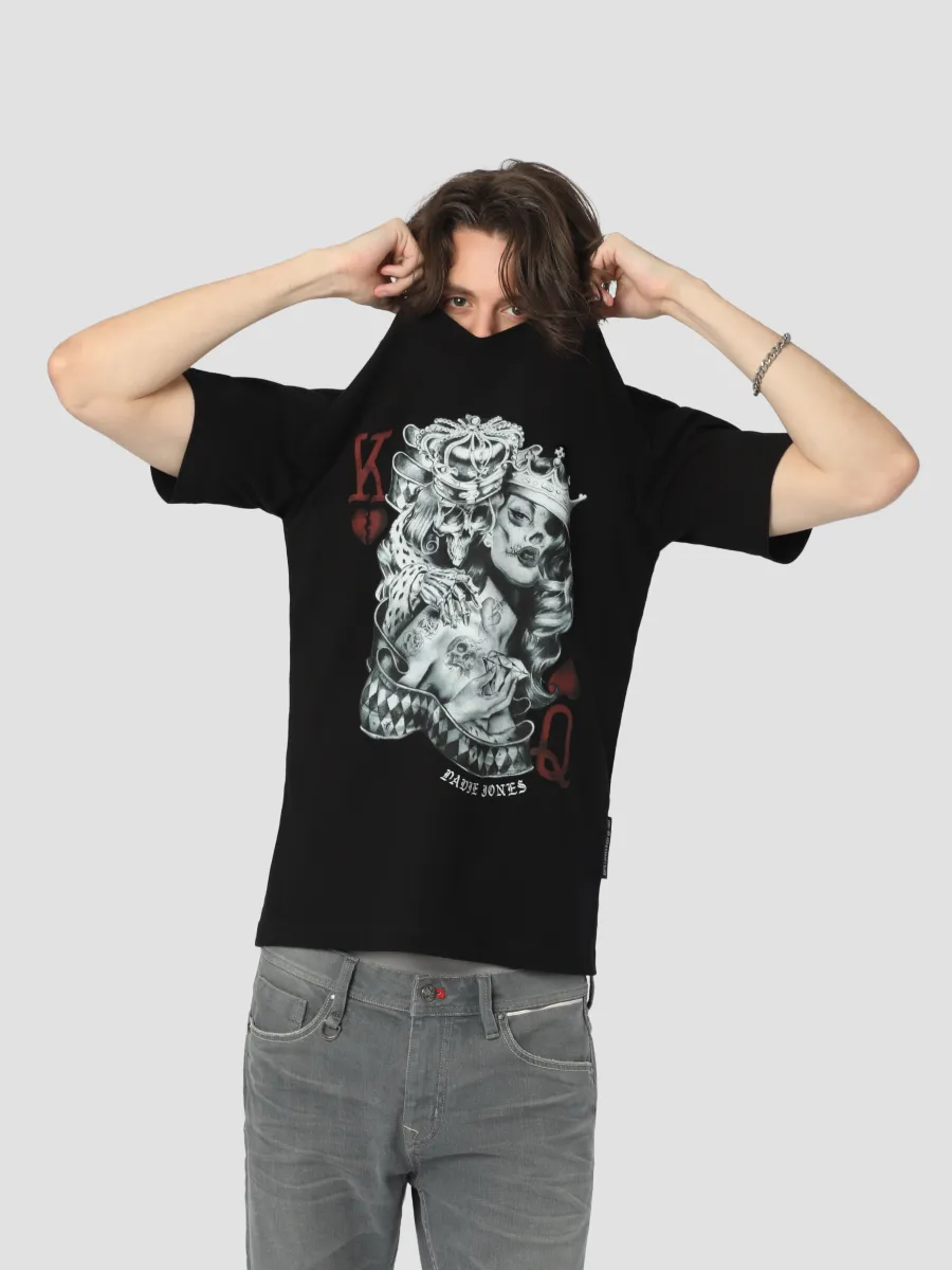 DAVIE JONES Men's Graphic Oversize Fit T-Shirt Black DAVIE JONES Men's Graphic Oversize Fit T-Shirt Black