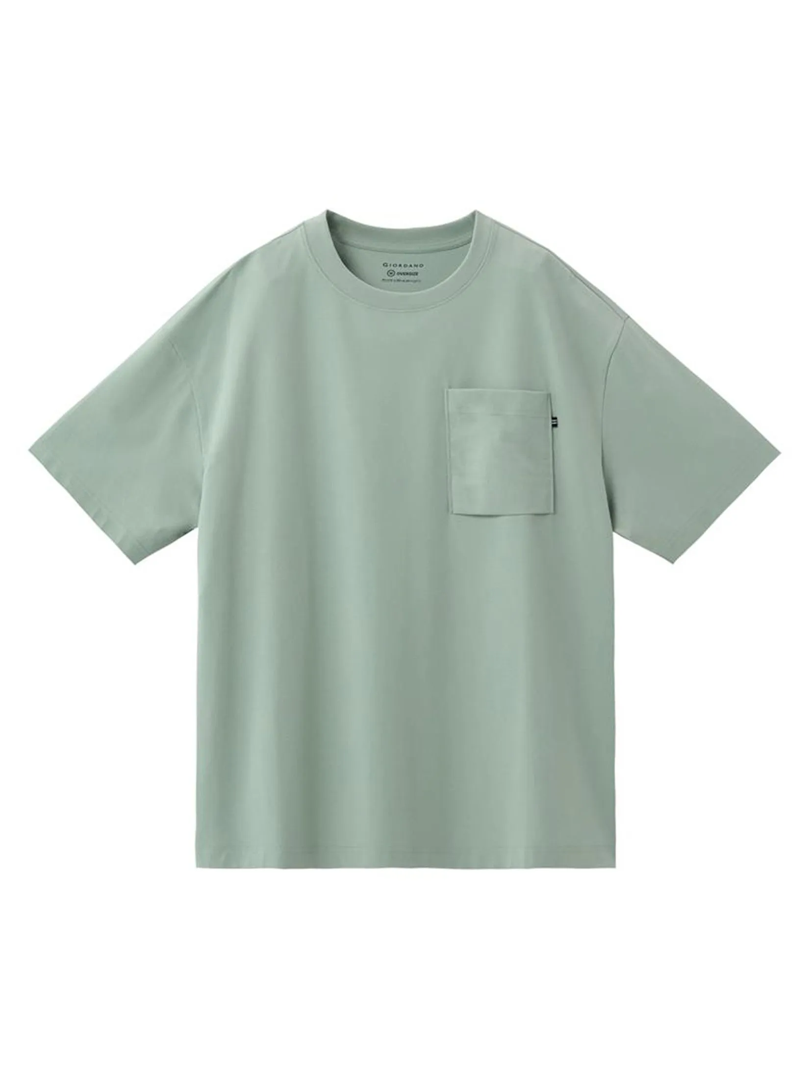 GIORDANO Men's Oversized Cool Pocket Tee Aqua Gray green GIORDANO Men's Oversized Cool Pocket Tee Aqua Gray green