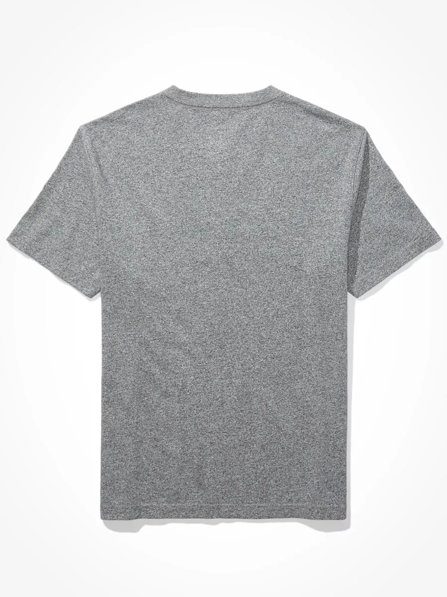 American Eagle INTL SS HENLEY HEATHER 006 HEATHER GRAY American Eagle INTL SS HENLEY HEATHER 006 HEATHER GRAY