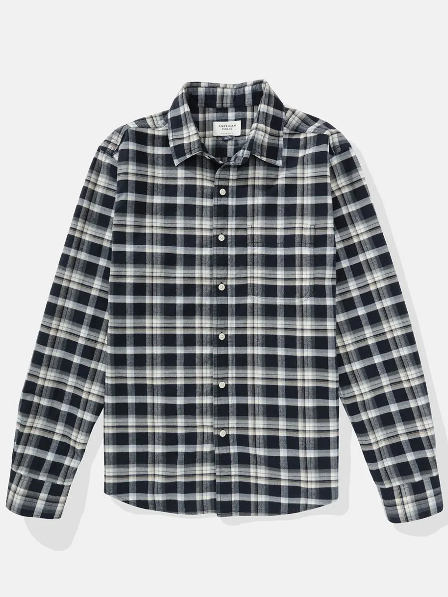 American Eagle MEN SF CSC DARREN BRUSHED TWILL SHIRT 001 BLACK