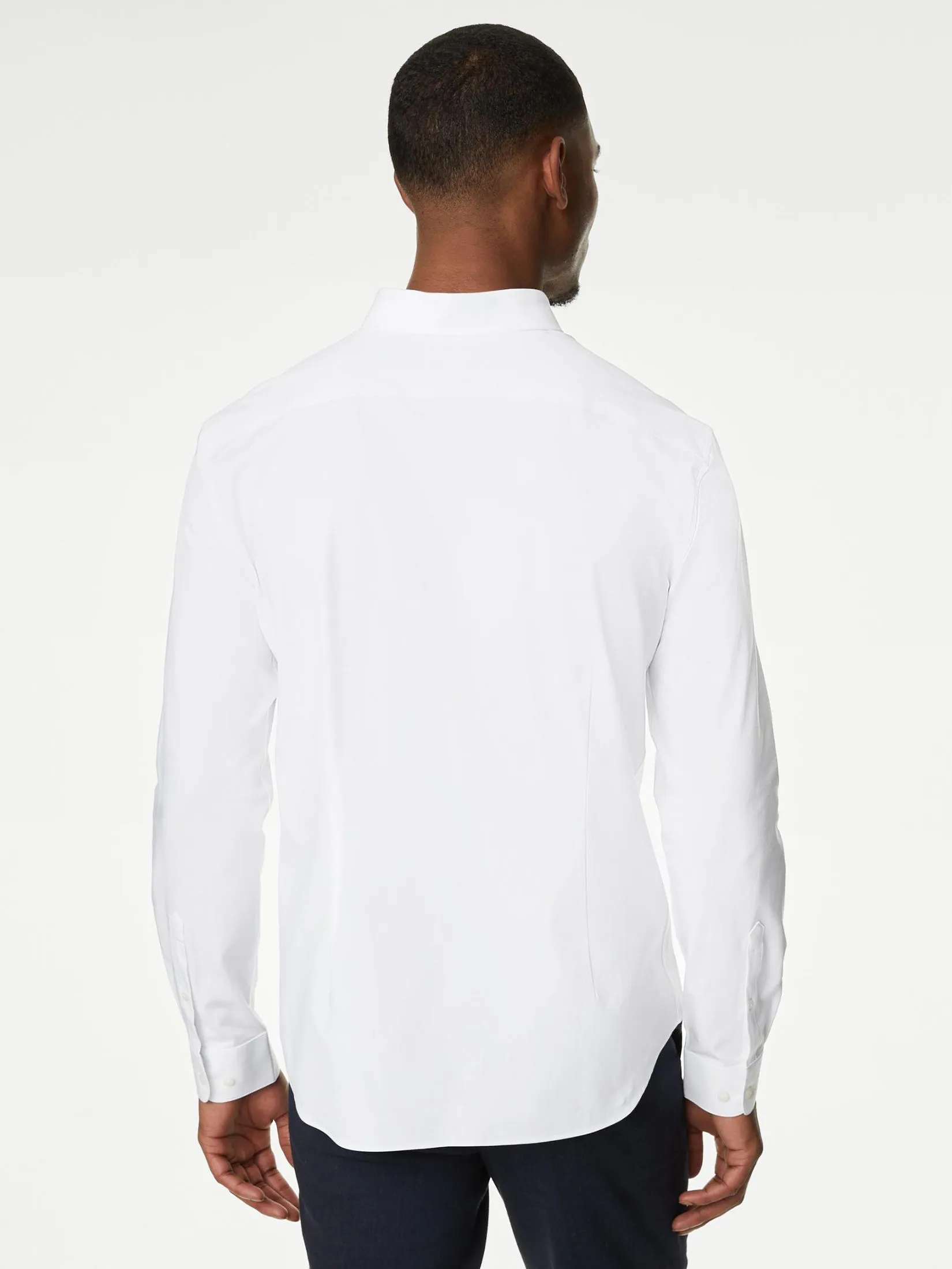 MARKS & SPENCER Men Shirt Slim Fit Cotton Stretch 360 Flex White MARKS & SPENCER Men Shirt Slim Fit Cotton Stretch 360 Flex White