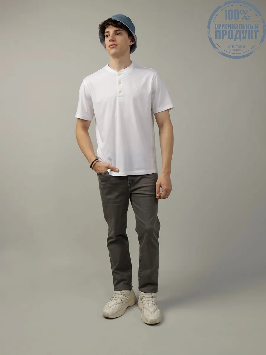American Eagle MEN K-SS MFO CORE HENLEY - CVC 100 WHITE American Eagle MEN K-SS MFO CORE HENLEY - CVC 100 WHITE