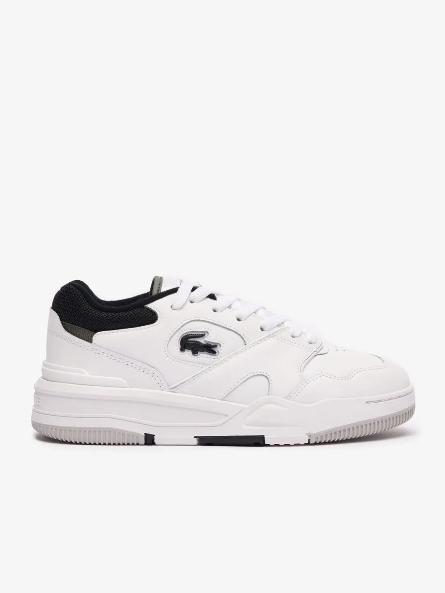LACOSTE White Women’s Lineshot Contrasted Collar Leather Trainers LACOSTE White Women’s Lineshot Contrasted Collar Leather Trainers