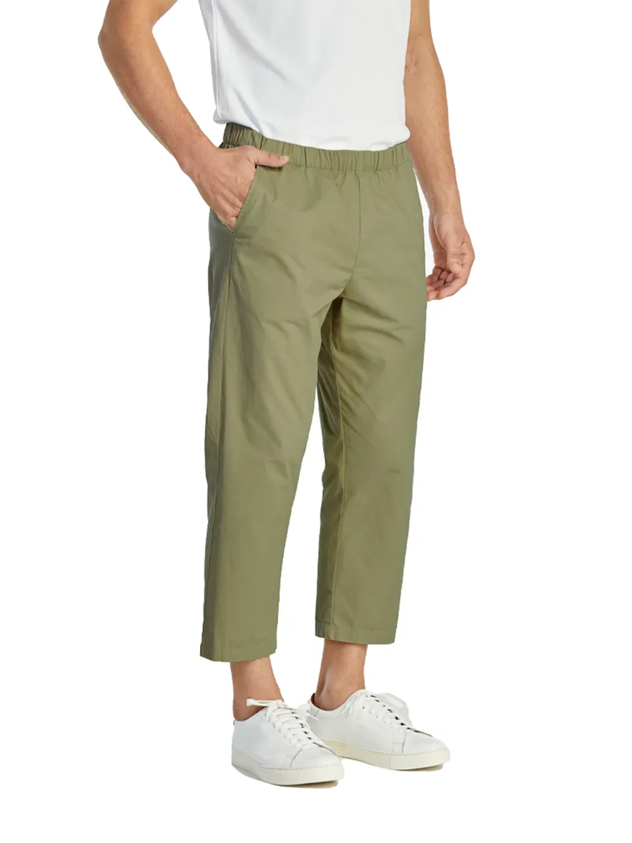 ELLE HOMME MEN ELASTIC WAIST PANTS W8Q001GR - GREEN ELLE HOMME MEN ELASTIC WAIST PANTS W8Q001GR - GREEN