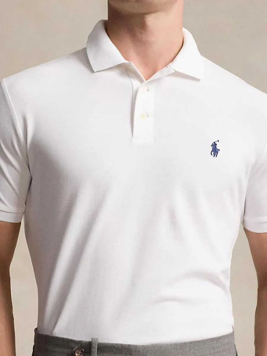 POLO RALPH LAUREN Men Polo-Custom Slim Fit Stretch Mesh Polo Shirt MNPOKNI1N822982-White POLO RALPH LAUREN Men Polo-Custom Slim Fit Stretch Mesh Polo Shirt MNPOKNI1N822982-White