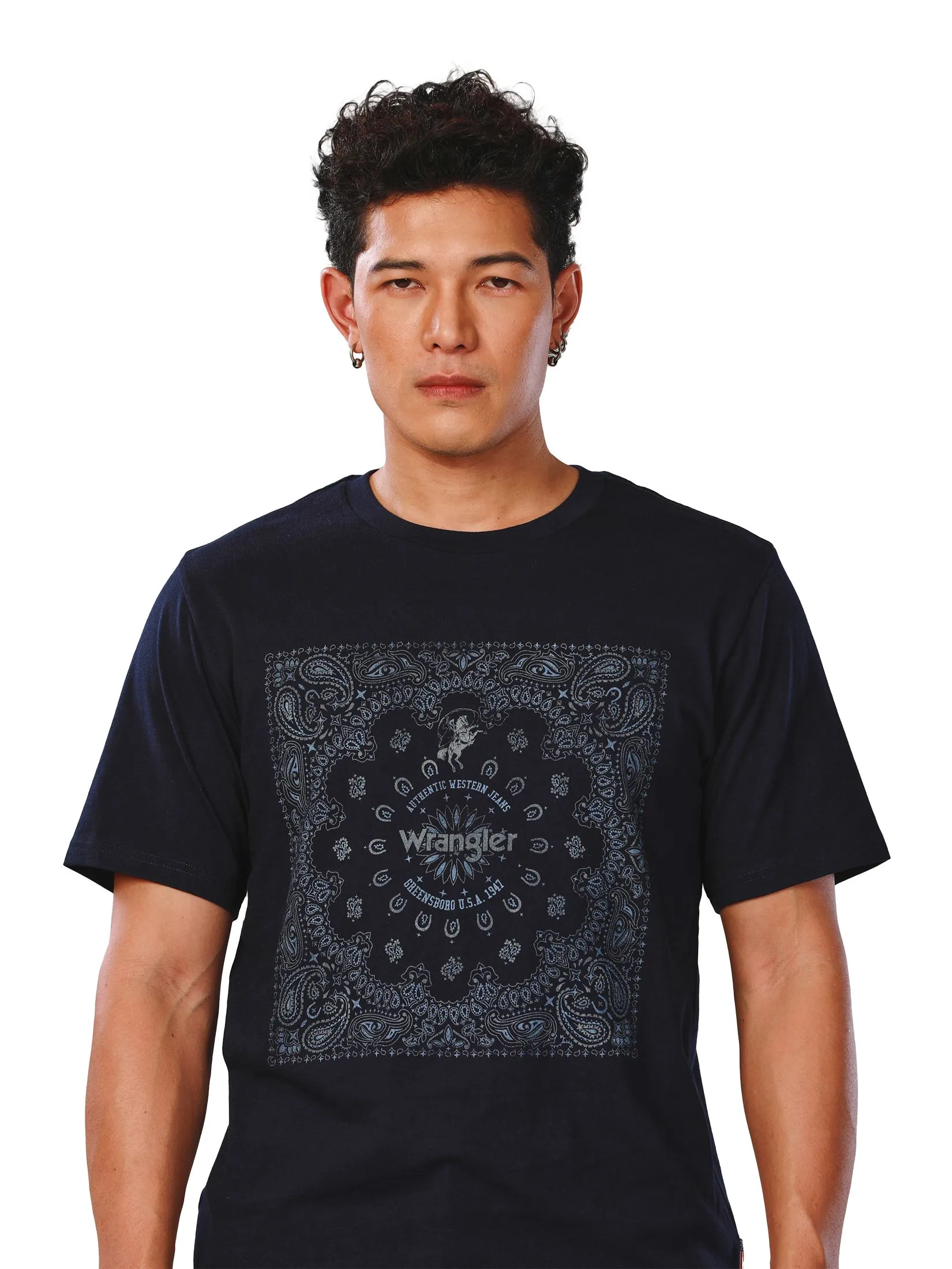 WRANGLER Men's Tee Short Sleeve Everyday with Wrangler Collection Regular Fit Navy WRANGLER Men's Tee Short Sleeve Everyday with Wrangler Collection Regular Fit Navy