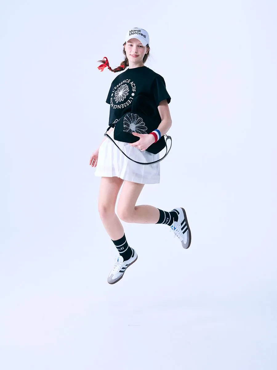 MARDI MERCREDI ACTIF Crop Tshirt Actif Emblem Black Ivory F MARDI MERCREDI ACTIF Crop Tshirt Actif Emblem Black Ivory F