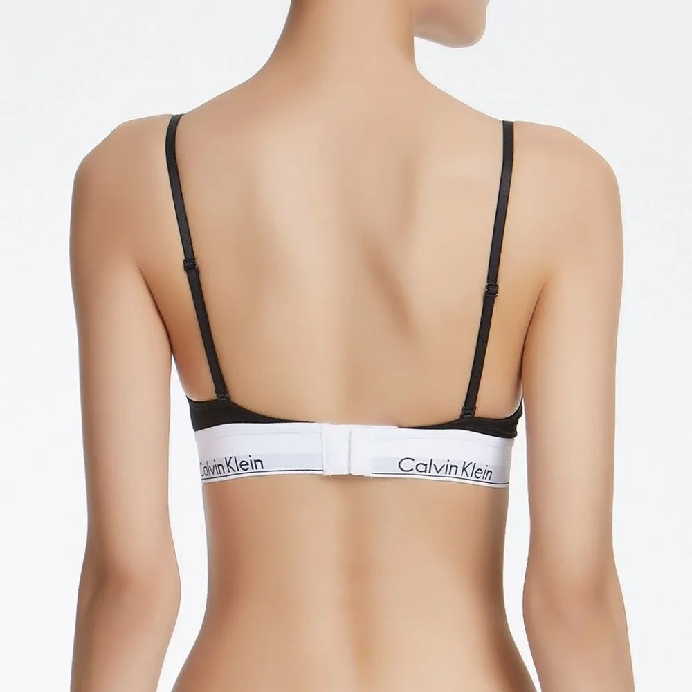 CALVIN KLEIN Women Modern Cotton Triangle Bralette Bras Black QF5650 001 CALVIN KLEIN Women Modern Cotton Triangle Bralette Bras Black QF5650 001