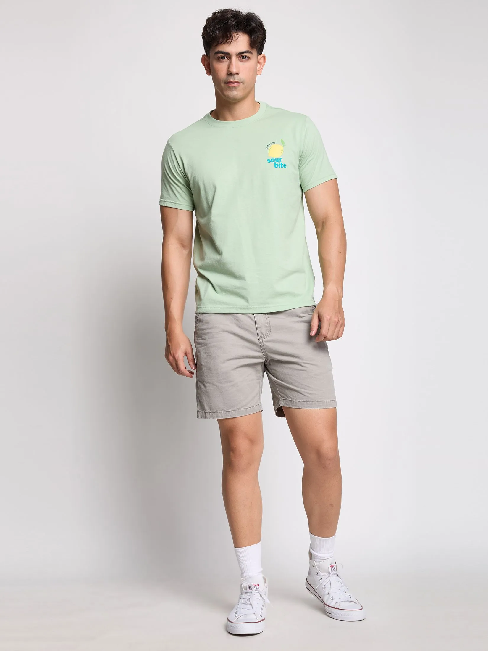 DEFRY 01 Men T-Shirt Short Sleeves 2506UTSM032 Green DEFRY 01 Men T-Shirt Short Sleeves 2506UTSM032 Green