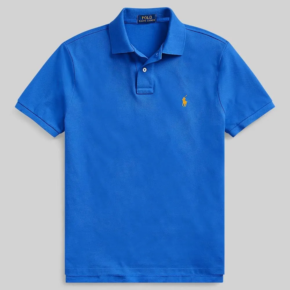 POLO RALPH LAUREN Custom Slim Fit Mesh Polo Blue MNPOKNI1N820489 POLO RALPH LAUREN Custom Slim Fit Mesh Polo Blue MNPOKNI1N820489
