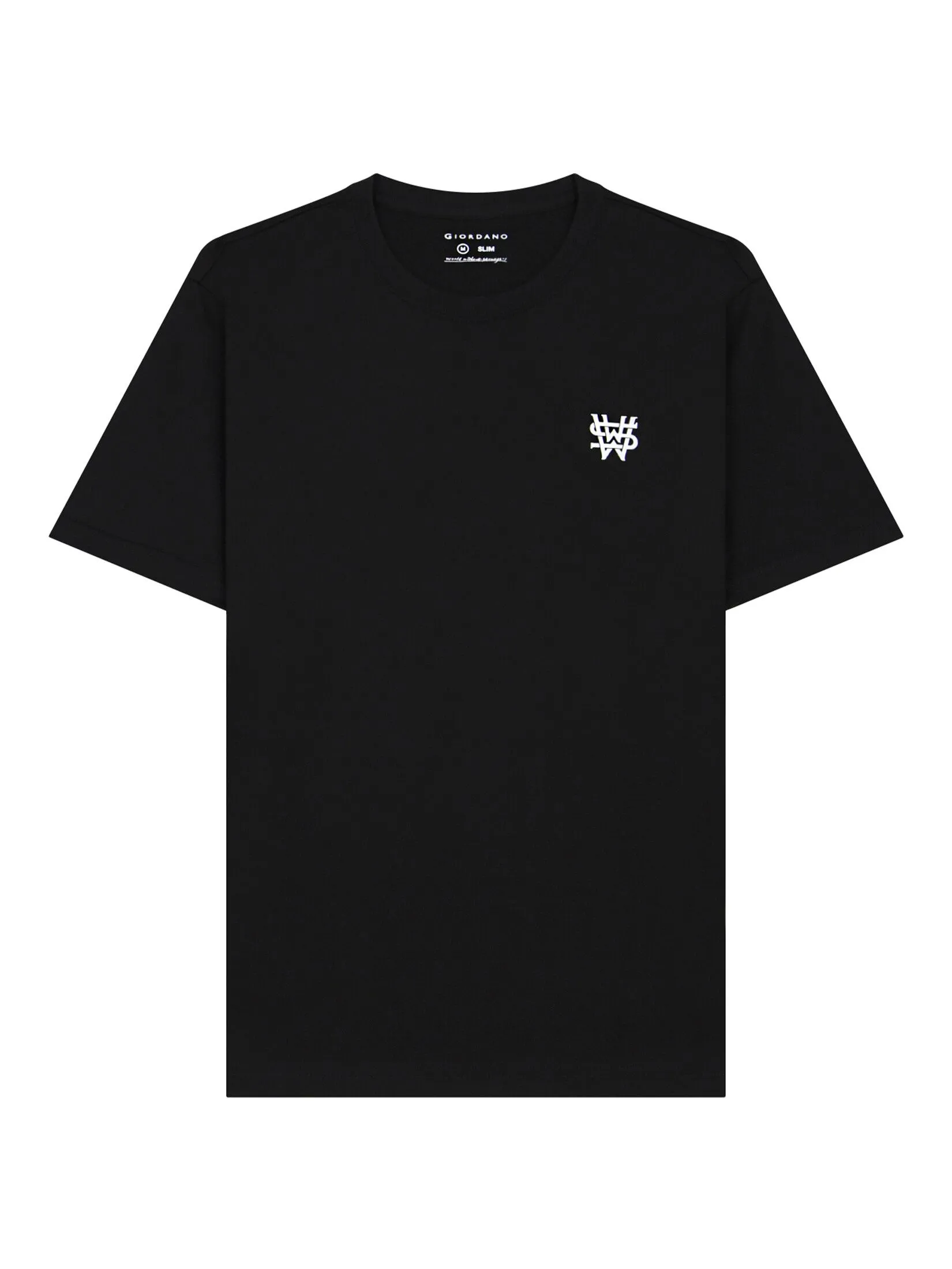 GIORDANO Men's Jersey Slim Printed Tee (WWS) Signature black GIORDANO Men's Jersey Slim Printed Tee (WWS) Signature black
