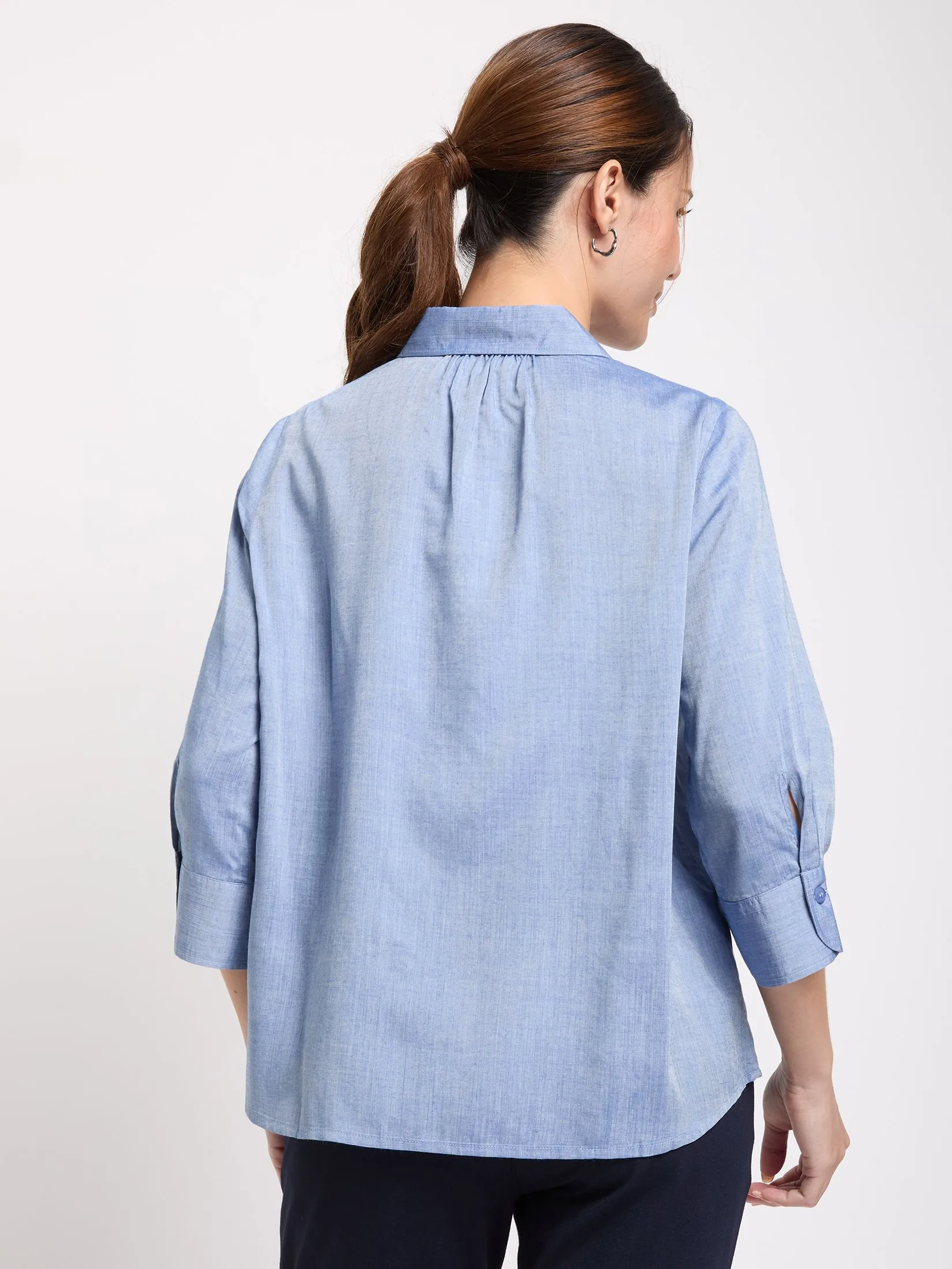 EASY PIECES Women Shirt Long Sleeves Collar Neck EASY PIECES Women Shirt Long Sleeves Collar Neck