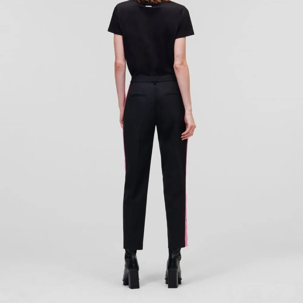 KARL LAGERFELD COLOUR-POP TAILORED PANTS BLACK KARL LAGERFELD COLOUR-POP TAILORED PANTS BLACK