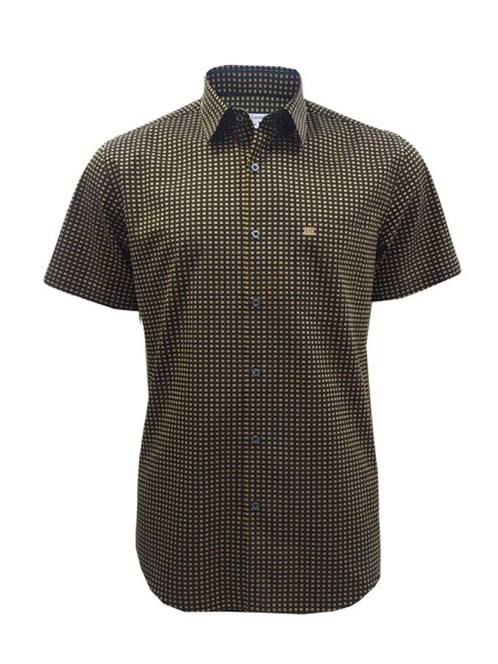 GUY LAROCHE MENWEAR Men's Shirt short sleeves BAC9200S4BL - Black GUY LAROCHE MENWEAR Men's Shirt short sleeves BAC9200S4BL - Black