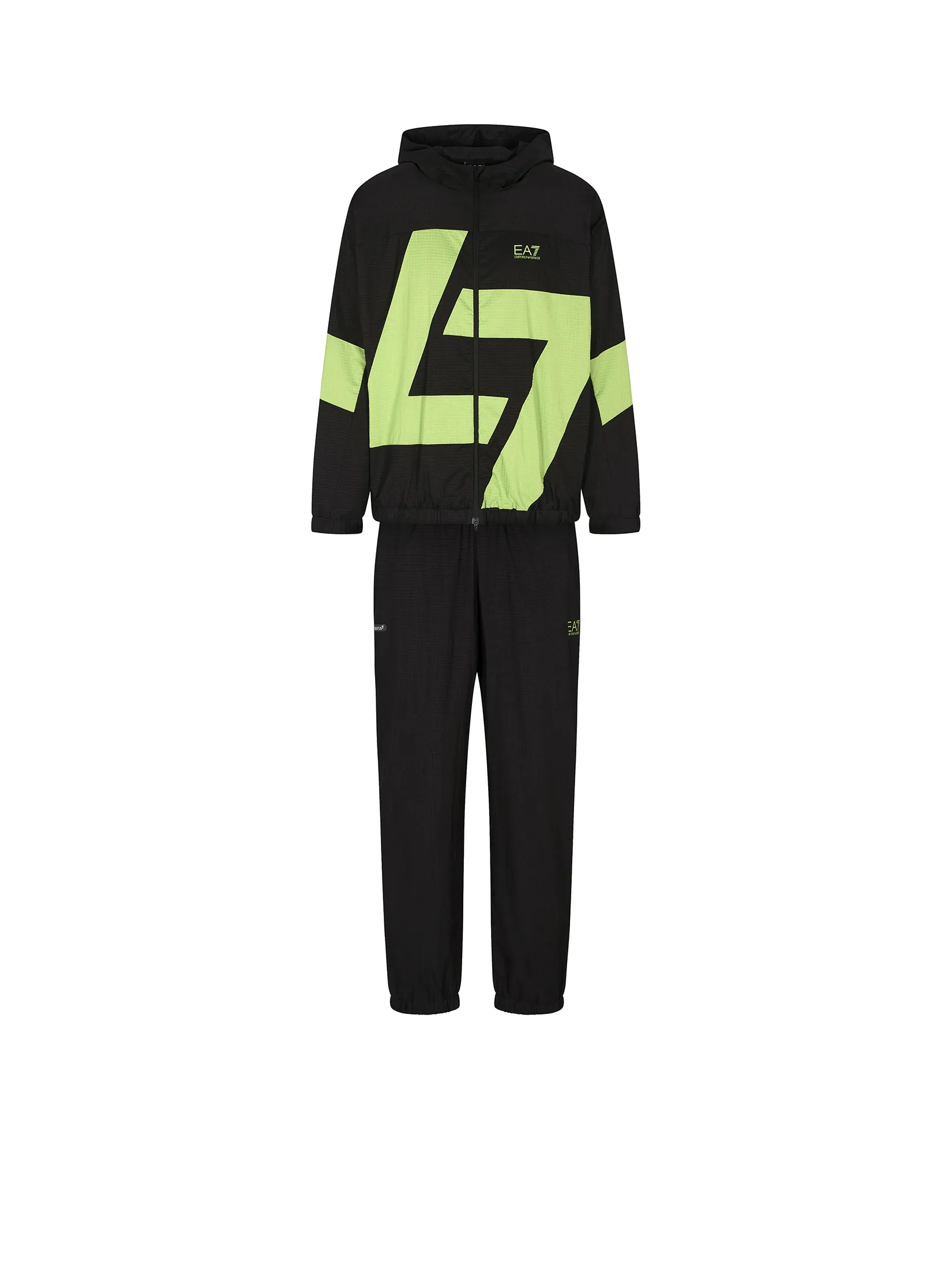 EA7 Men Tracksuit Set with Logo FW25 MC167 Black/Macaw Green EA7 Men Tracksuit Set with Logo FW25 MC167 Black/Macaw Green