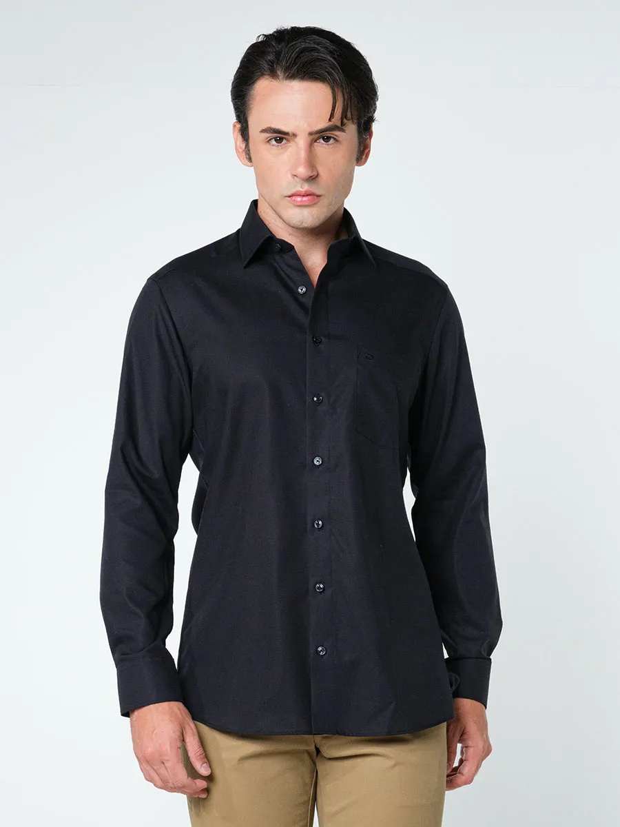OLYMP MEN SHIRT LONG SLEEVES MODERN FIT BLACK OLYMP MEN SHIRT LONG SLEEVES MODERN FIT BLACK