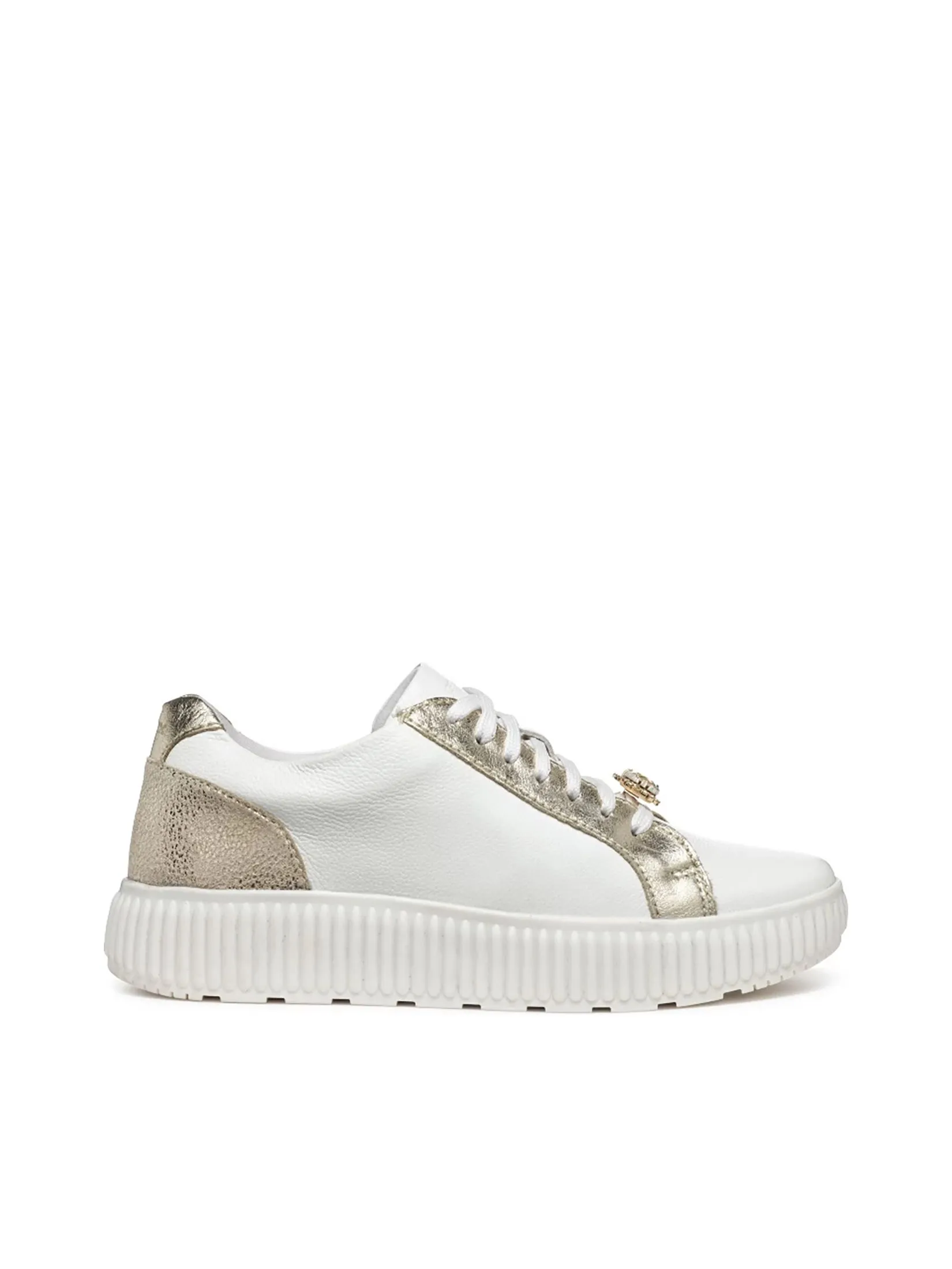 GEOX Women Sneakers D Graisy White/Light Taupe GEOX Women Sneakers D Graisy White/Light Taupe